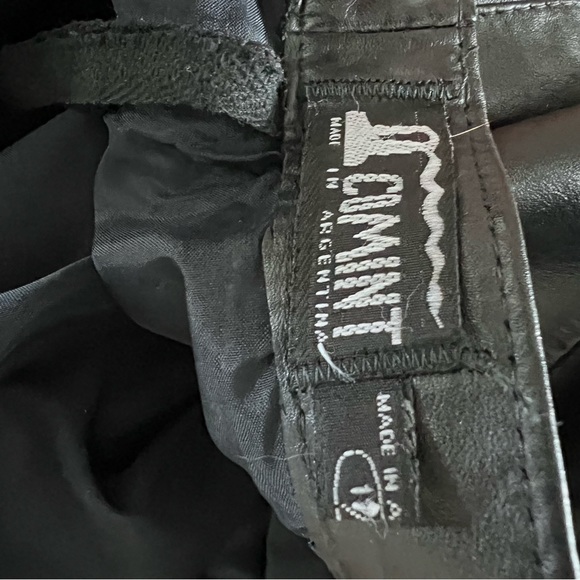 Vintage Black Leather Skirt - Picture 3 of 6